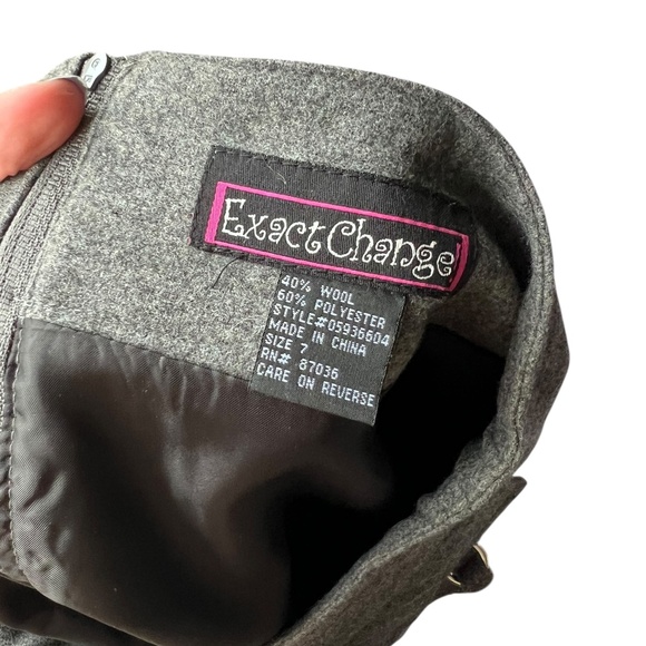 Vintage Gray Y2K Wool-Blend Mini Skirt 30 Waist - Picture 2 of 4